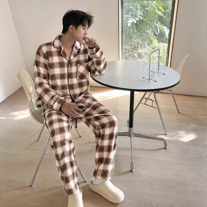 Men's house suit, padded, dual-sided brushed