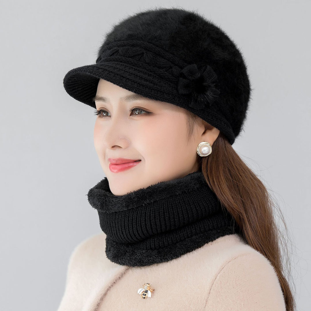 Knit hat and scarf set, warm
