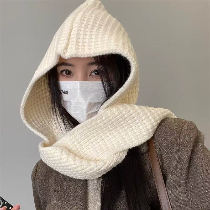 2-in-1 Hooded Scarf and Beanie Set