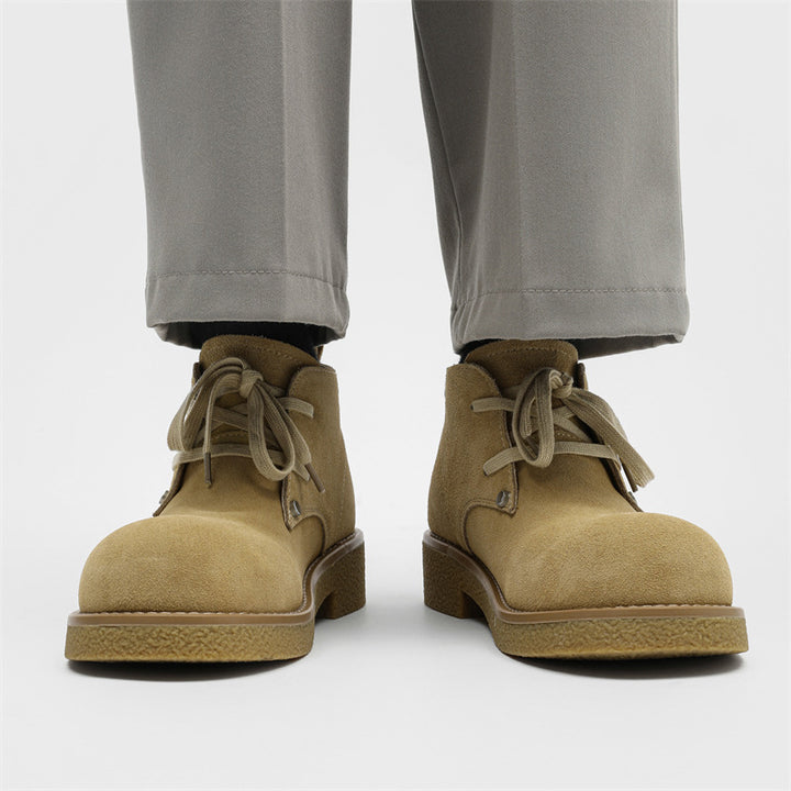 Men's Derby Shoes, Suede, Platform, Lace-up Boots
