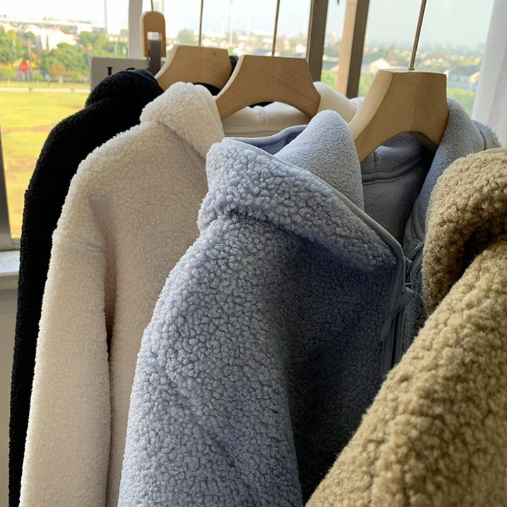 Padded hoodie made of teddy fleece