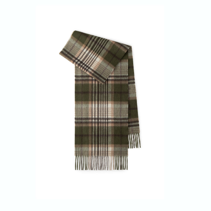 Checked wool scarf, 100% wool, 180x30 cm