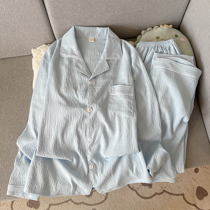 Men's pajama set made of cotton muslin