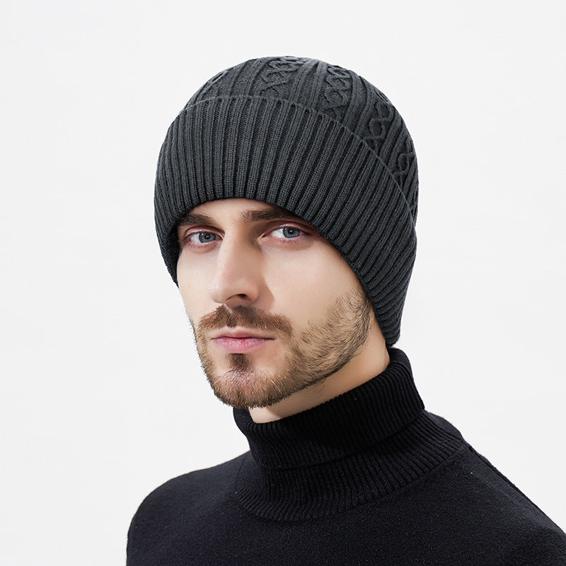 Knit hat and neck warmer set, One size