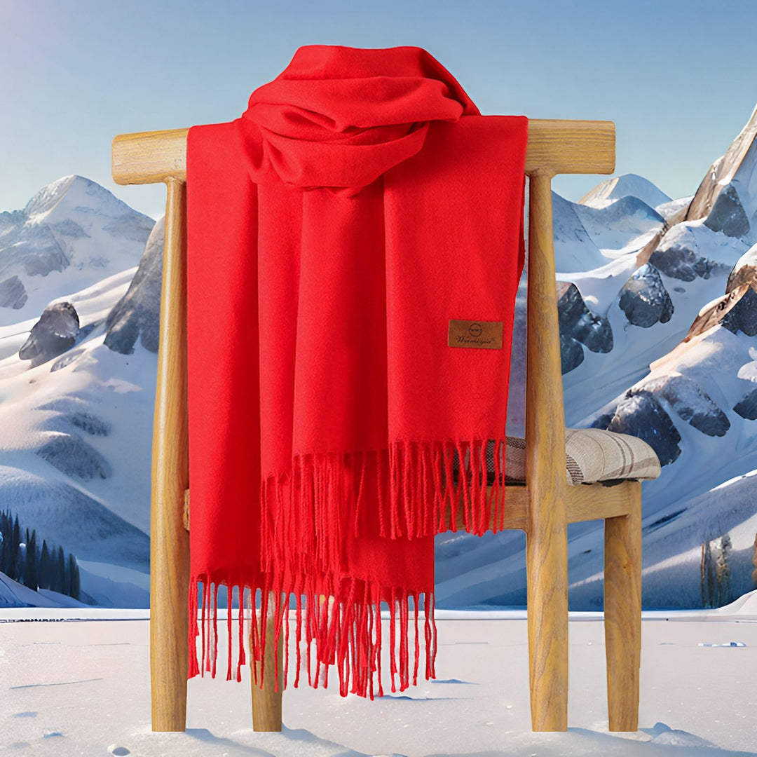 Cashmere scarf with fringes, 70x200 cm, thickened