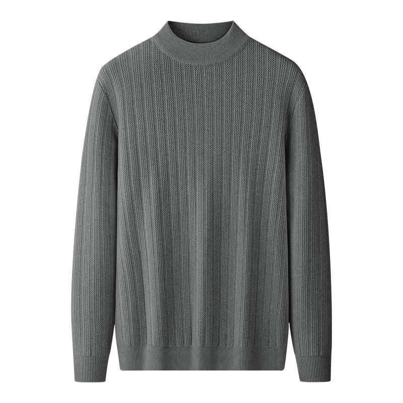 Men's knitted sweater with stand-up collar