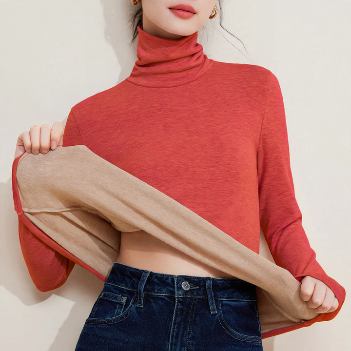 Women's Thermal Undershirt with Stand-up Collar