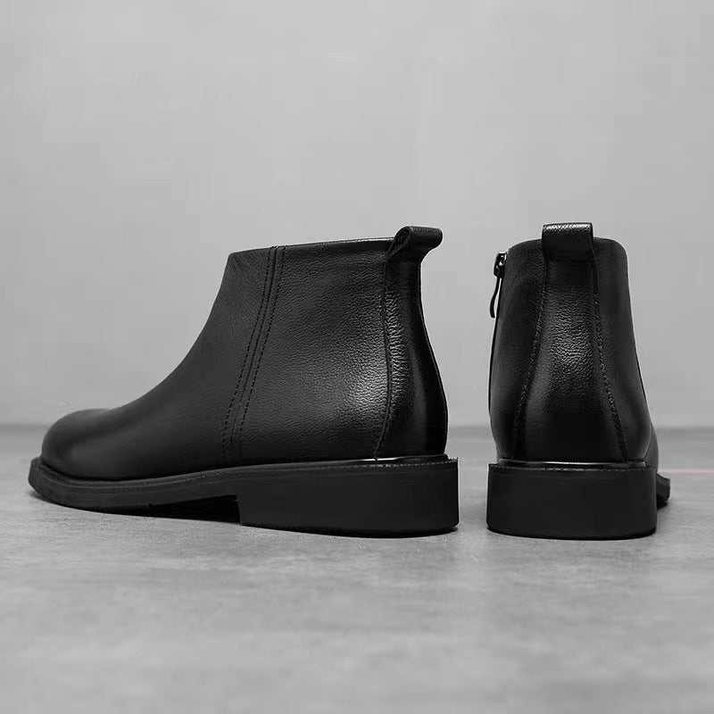 Men's Chelsea boots, simple design, synthetic leather