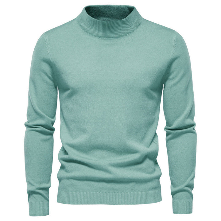 Men's turtleneck sweater, knitted, solid color