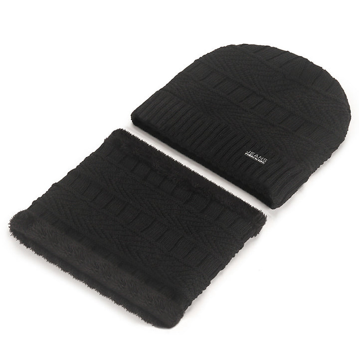 Knit hat and scarf set, lined