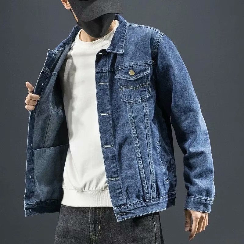 Padded jeans jacket for men