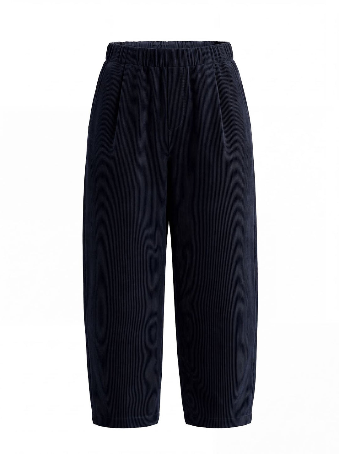 Women's corduroy pants with elastic waistband, tapered cut