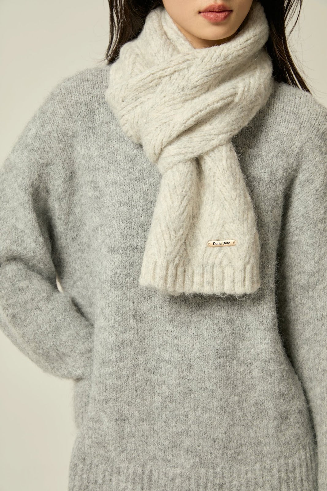 Thick alpaca wool scarf for winter