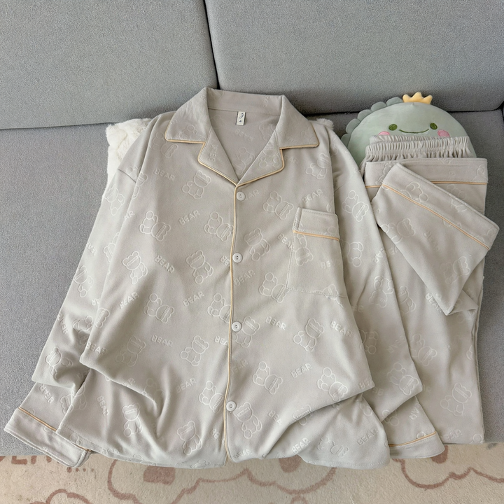 Men's Pajama Set, warm thermal material, loose fit