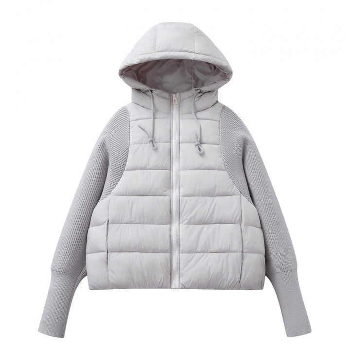 Light women's quilted jacket with hood