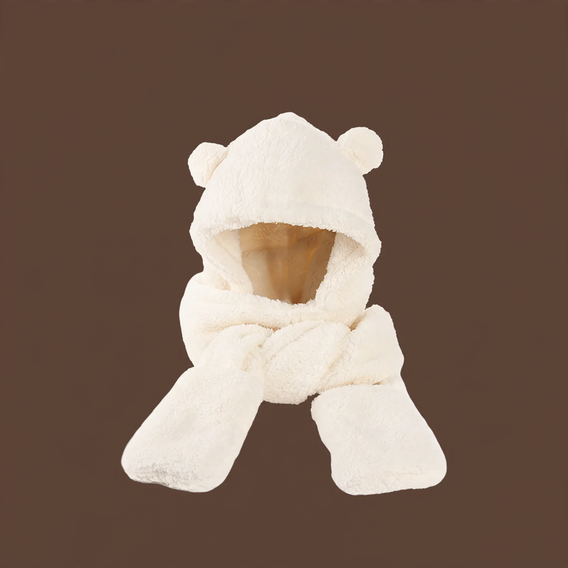 Fluffy Bear Set: Hat, Scarf and Gloves