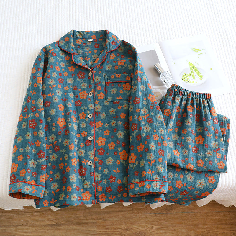 Women's loungewear, cotton, double-layered, long-sleeved