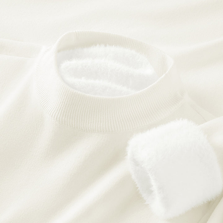 Men's pullover with standing collar made of modal wool blend