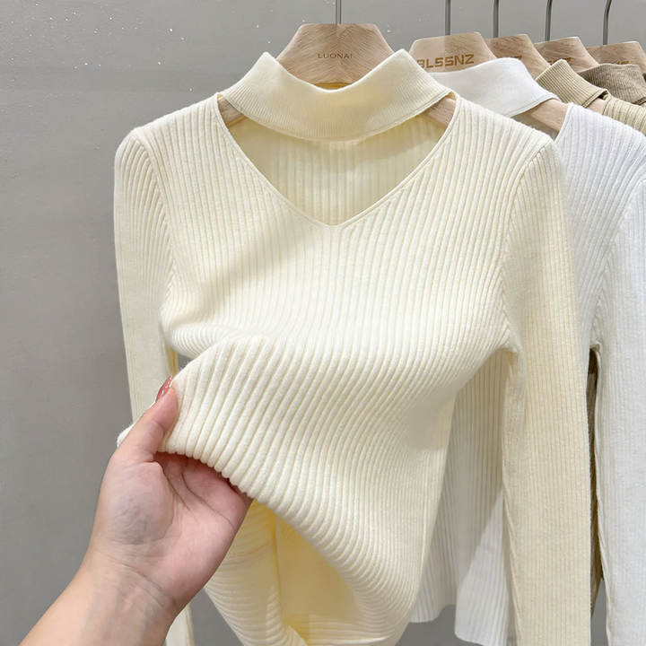 Elegant V-Neck Knit Sweater