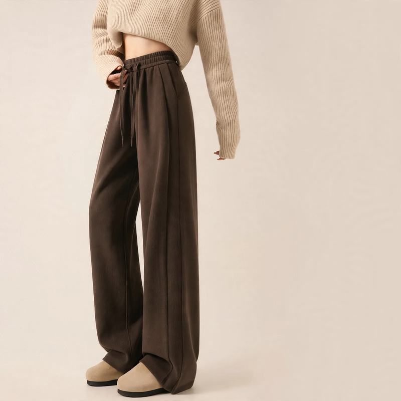 Women's corduroy pants, straight cut, lined, for autumn/winter