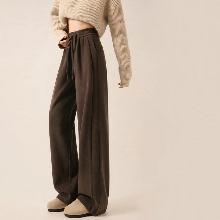 Women's corduroy pants, straight cut, lined, for autumn/winter