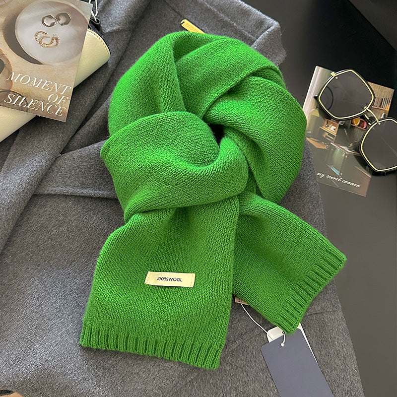Narrow knitting scarf made of 100% Australian sheep wool