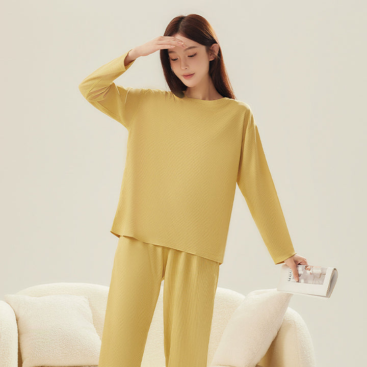 Waffle pique house suit for couples, long