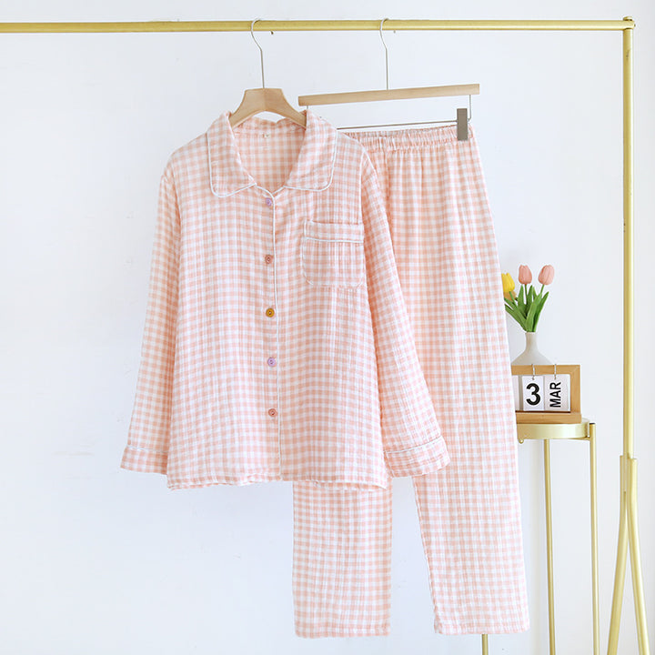 Women's pajamas, cotton muslin, long