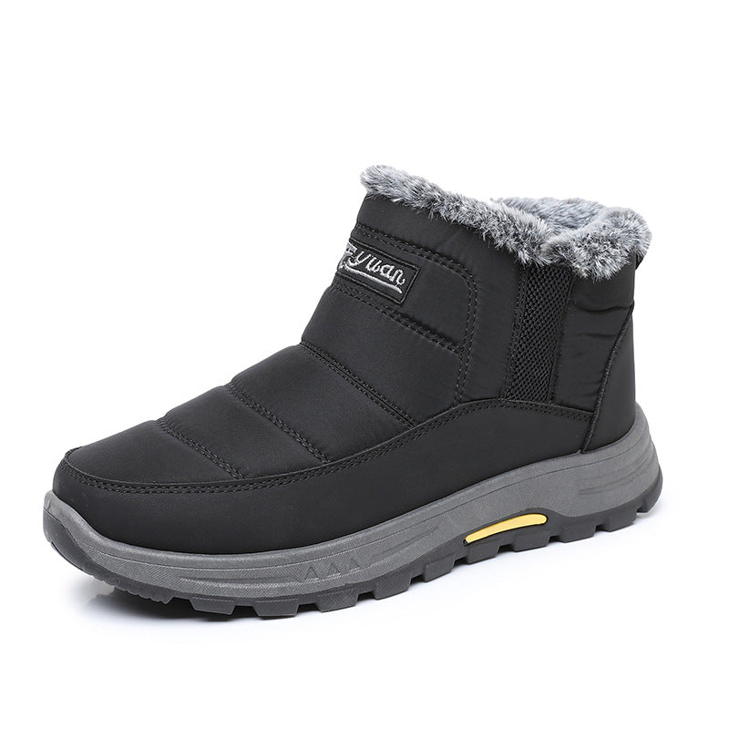 Padded men's winter boots, mid-height shaft