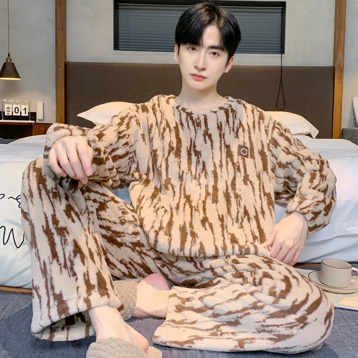 Men's Pajama Set, Coral Fleece, warm and breathable