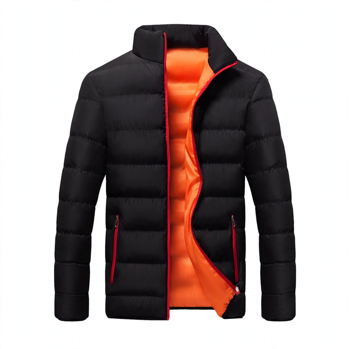 Men's quilted jacket, stand collar, lined, for leisure