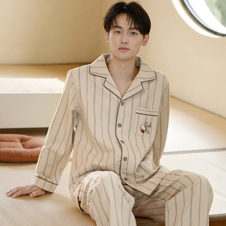 Partner Pajama made of cotton flannel with embroidery
