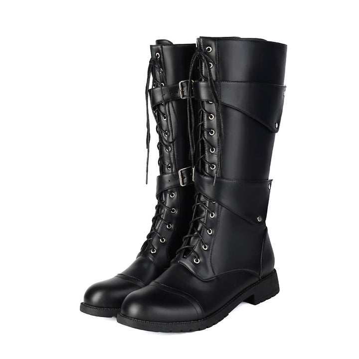 Men's boots with buckles and lacing
