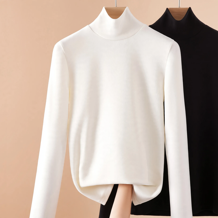 Women's Long Sleeve Undershirt with Stand-Up Collar