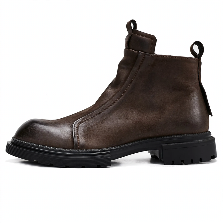 Men's Chelsea boots with platform, genuine leather