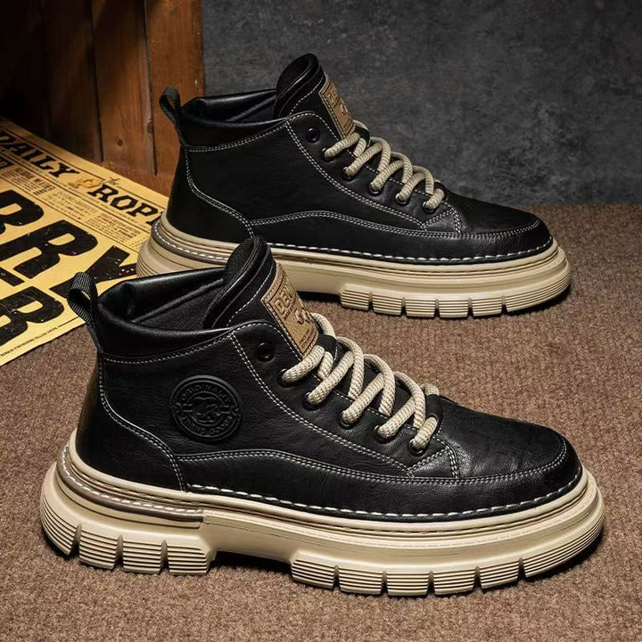 Men's vintage-style boots, slip-resistant
