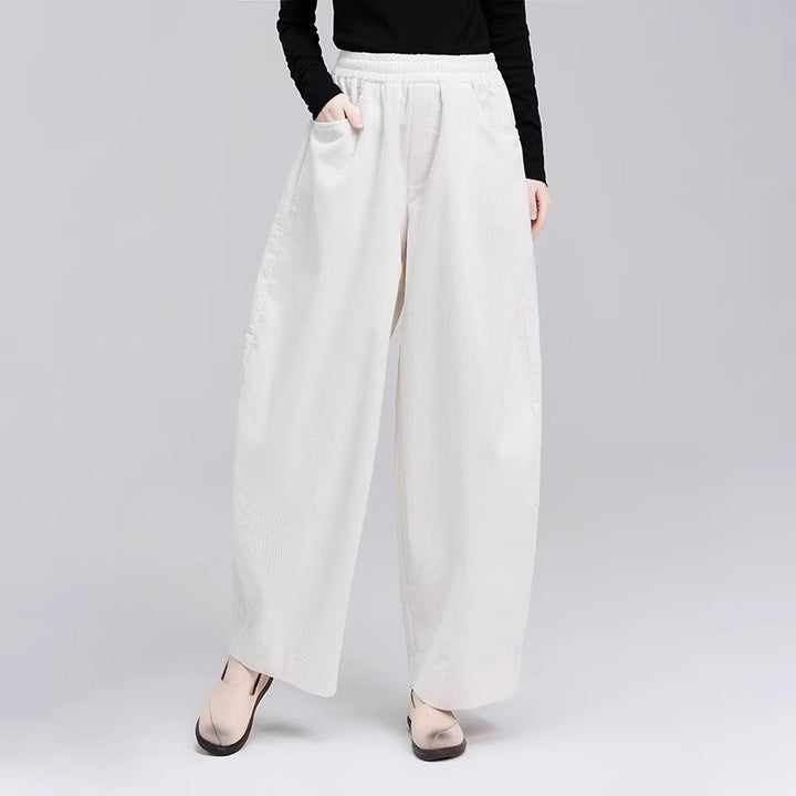 Kord-Harem pants for women, high waistband