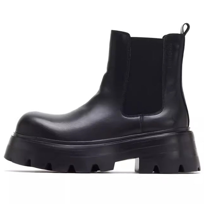Men's Chelsea Boots made of leather, high shape, slip-resistant
