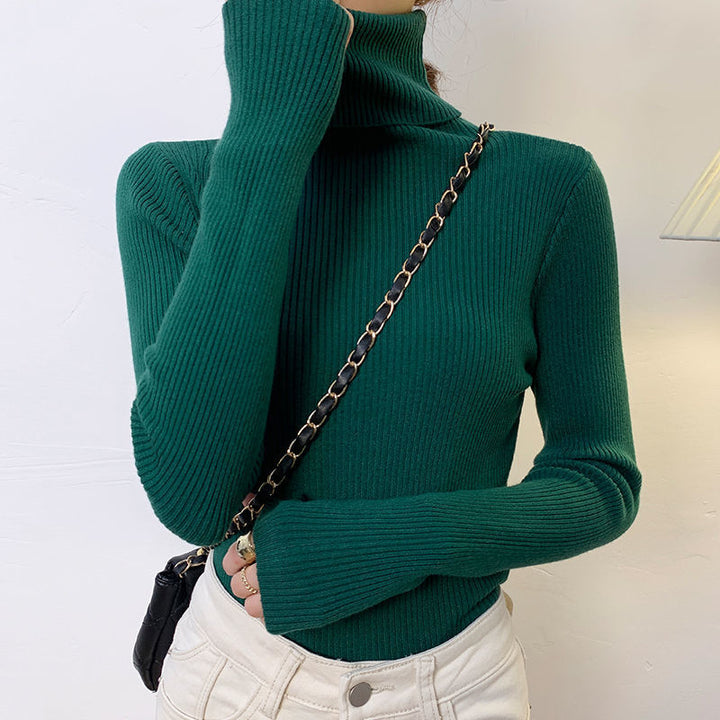 Women's turtleneck sweater, fitted, plus sizes