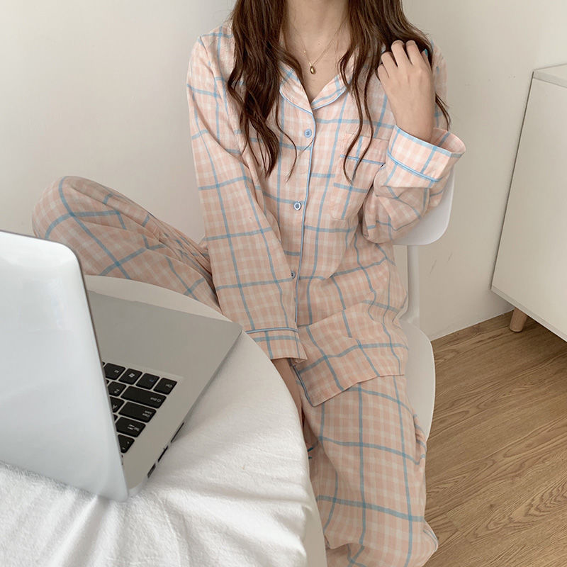 Women's Pajama Set, checked, long