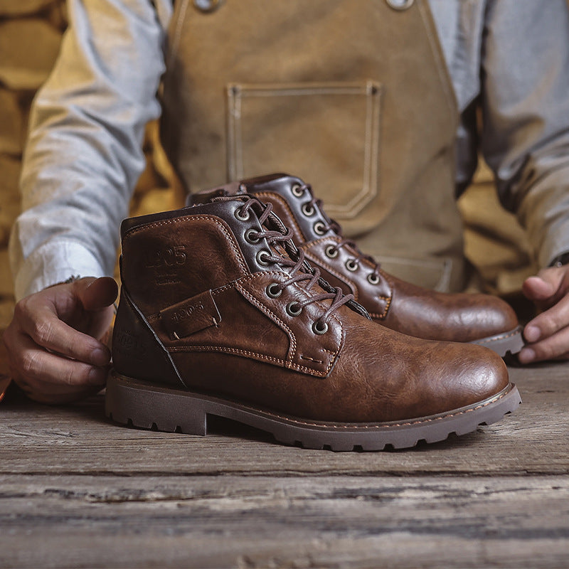 Men's Martin boots, lined, water-repellent, non-slip
