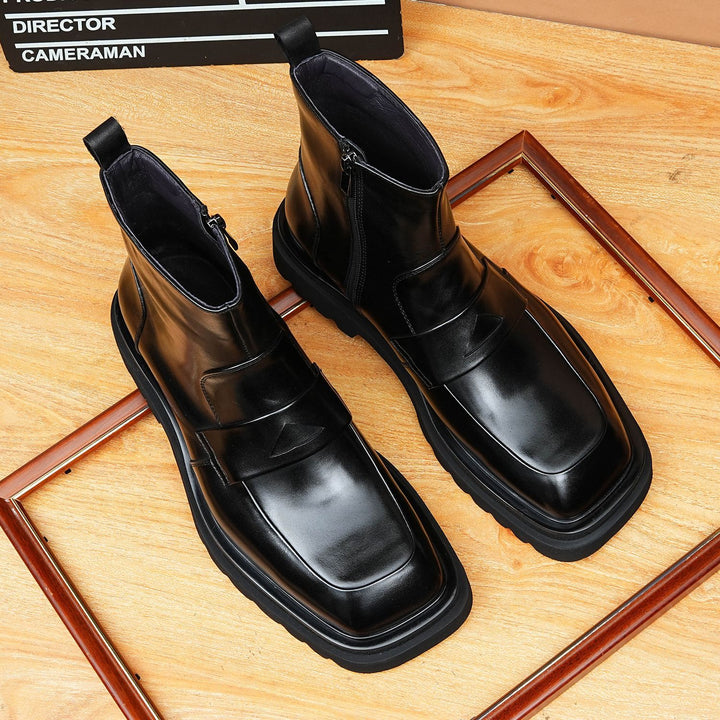 Men's leather Chelsea boots, breathable