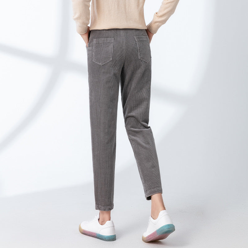 Women’s Corduroy Pants, loose fit, 7/8 length