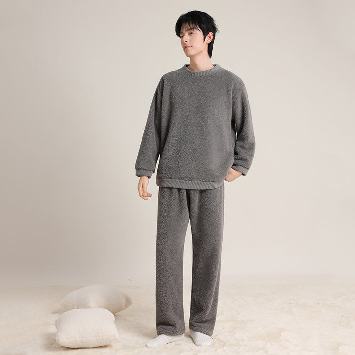 Warm, solid color lounge set for couples