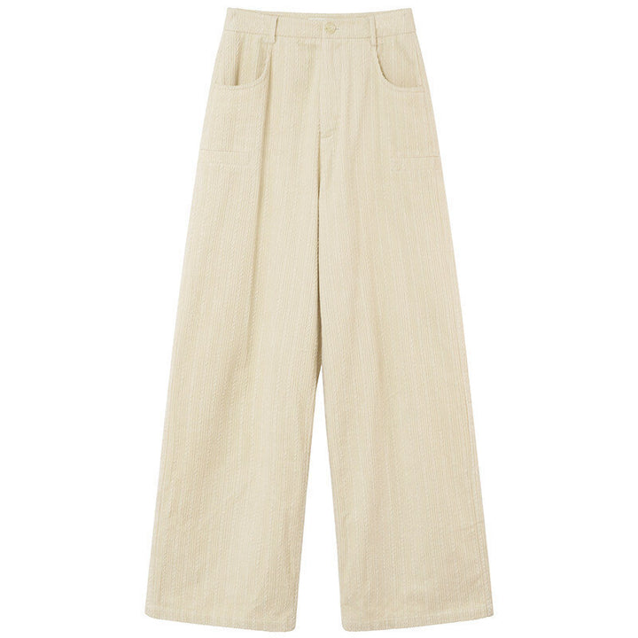 Ladies' corduroy pants with texture, wide cut