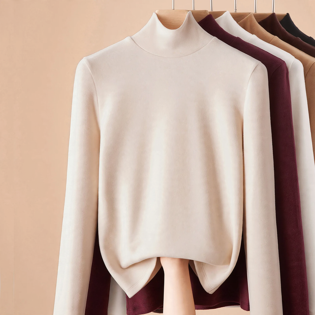 Women's Long Sleeve Undershirt with Stand-Up Collar