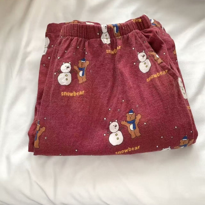 Women's Pajama Set, Flannel Look, Long Sleeve, with Christmas Motif