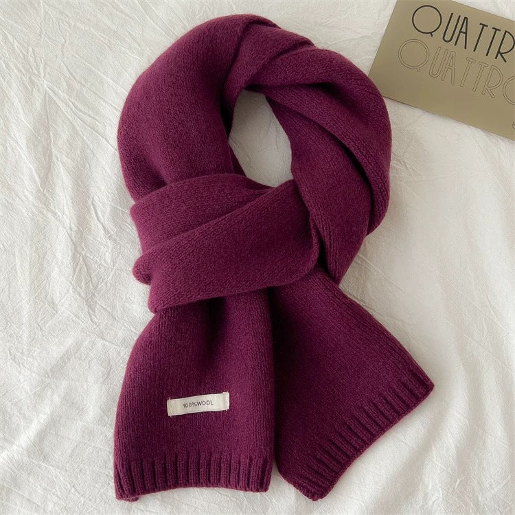Wool knitted scarf, 100% Australian wool, 162x20 cm