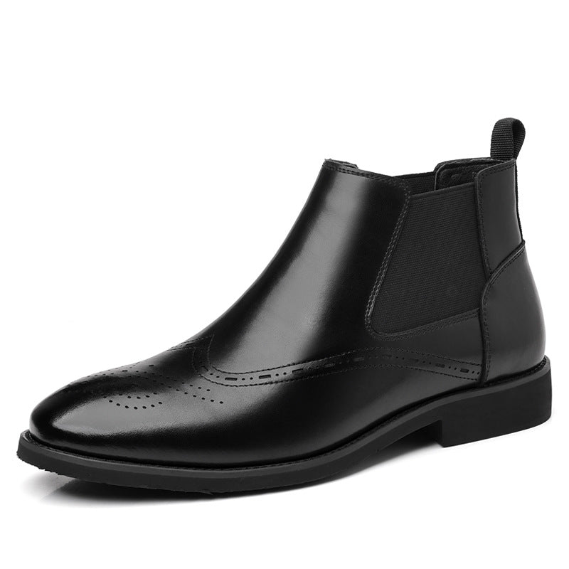 Men's Chelsea Boots in Vintage Brogue Style