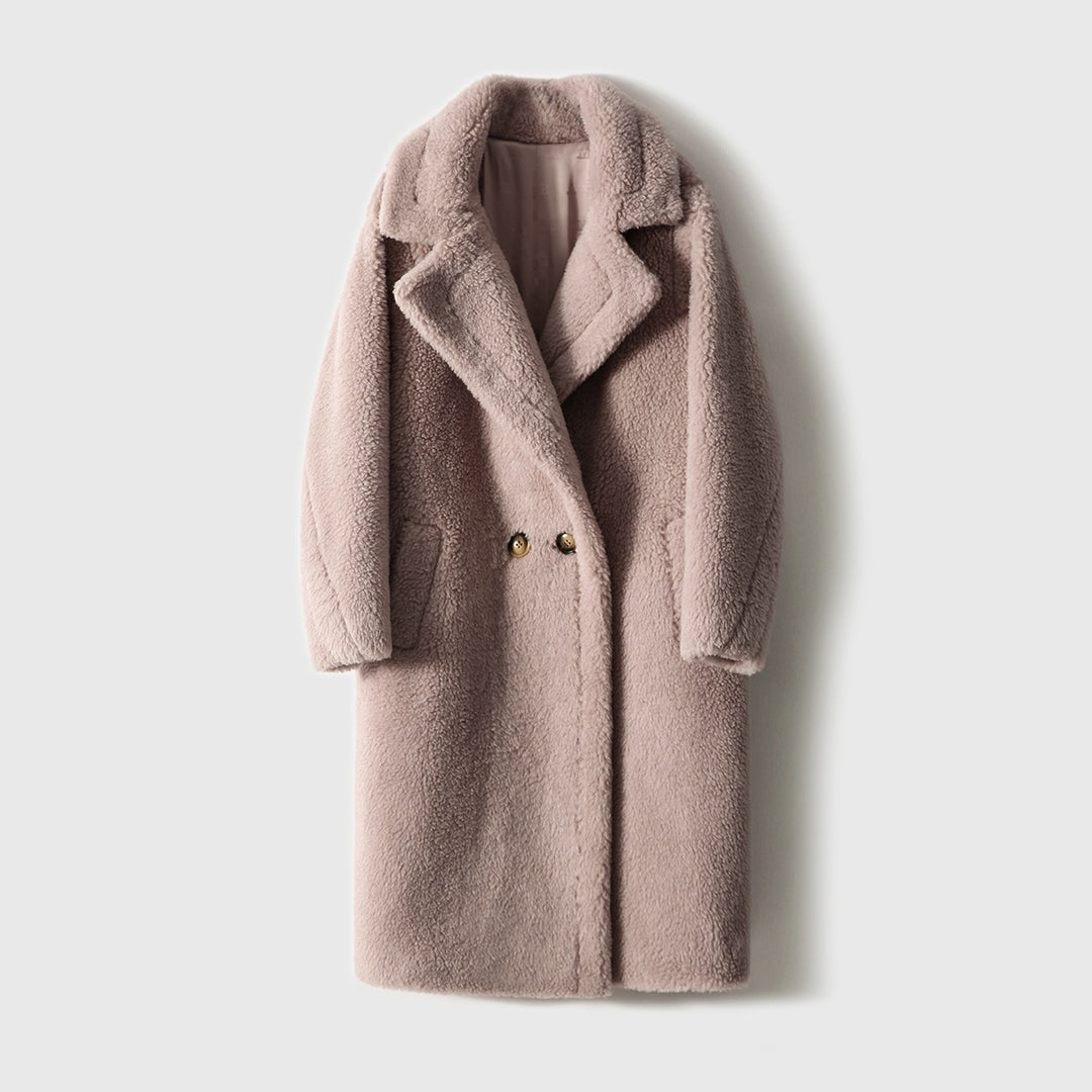 High-quality women's coat made of virgin wool and camel hair